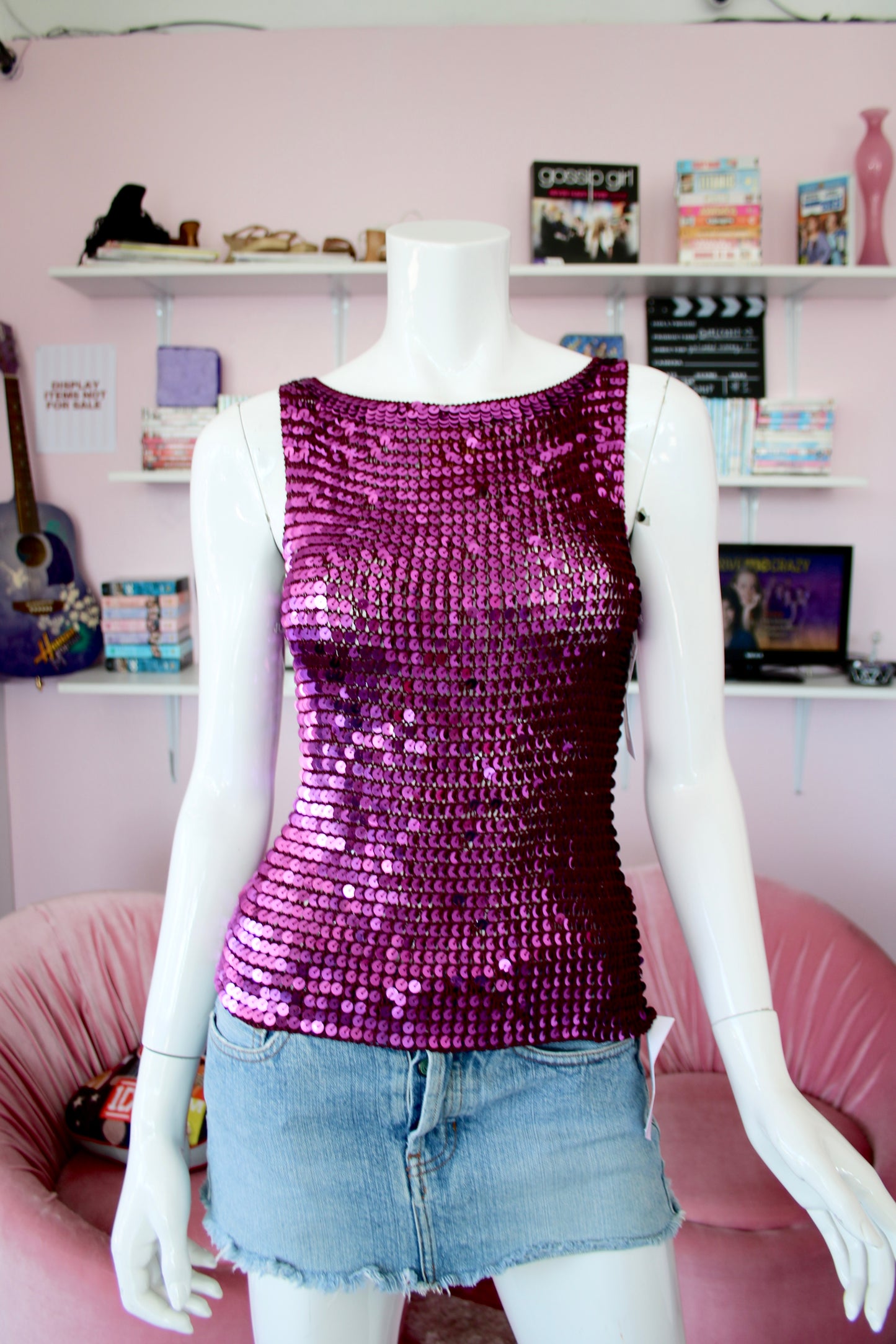 Purple Sequin Tank Top