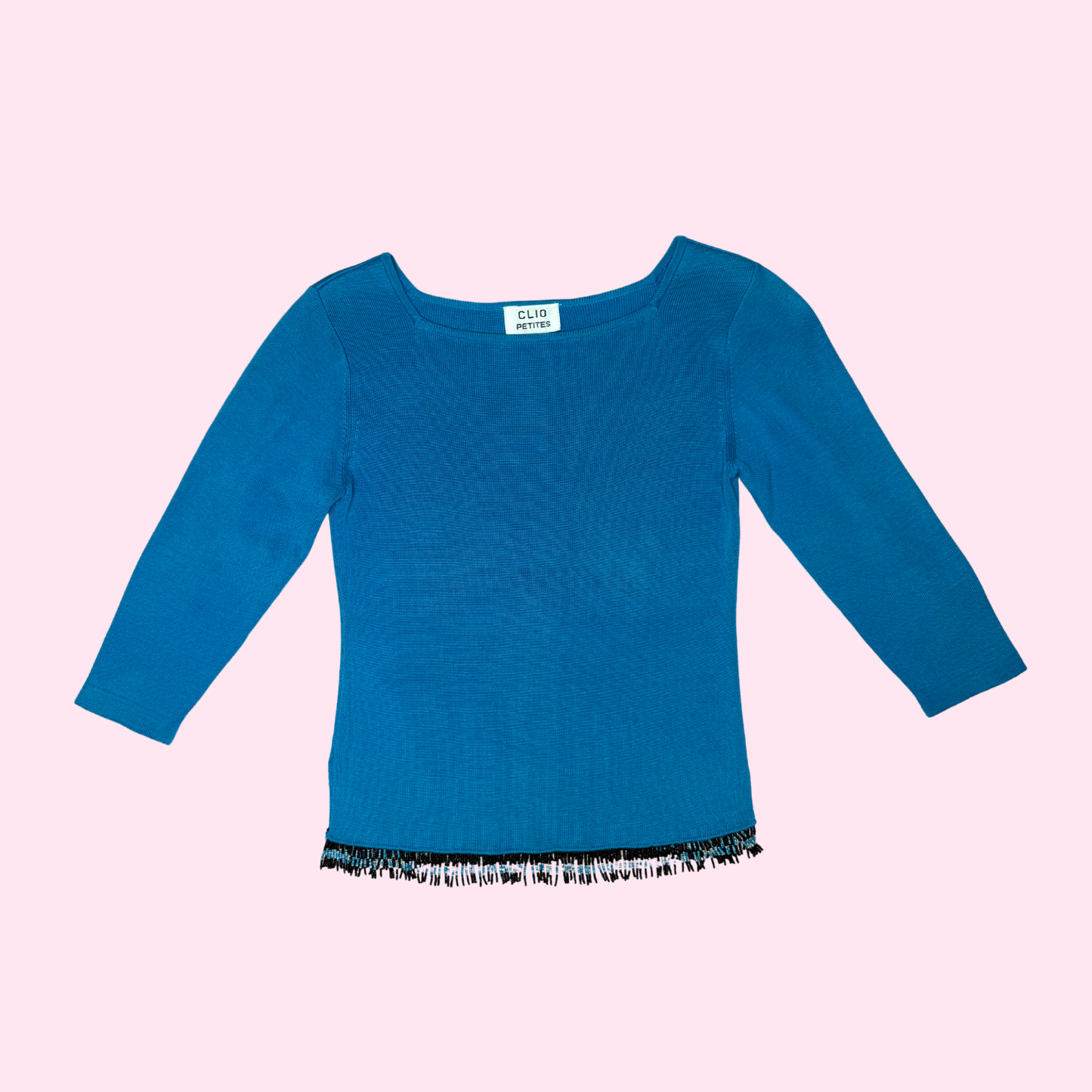 Beaded Quarter Length Sleeve Top