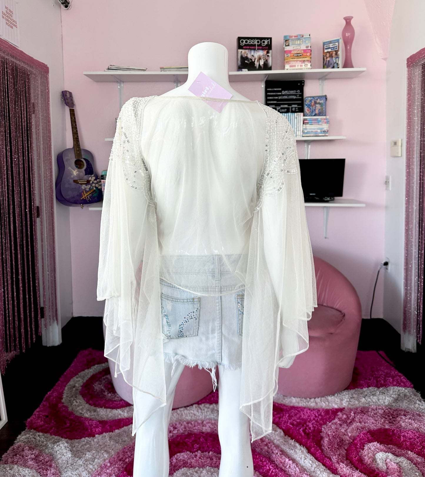 Mesh Sequin Poncho