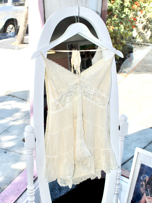 Bebe Silk Halter Top