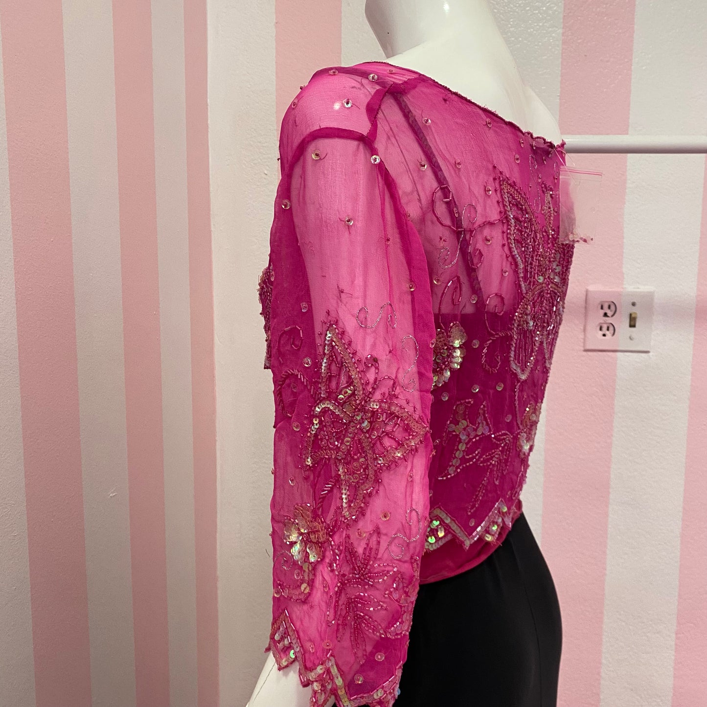 Hot Pink Butterfly Cami + Cardigan Set