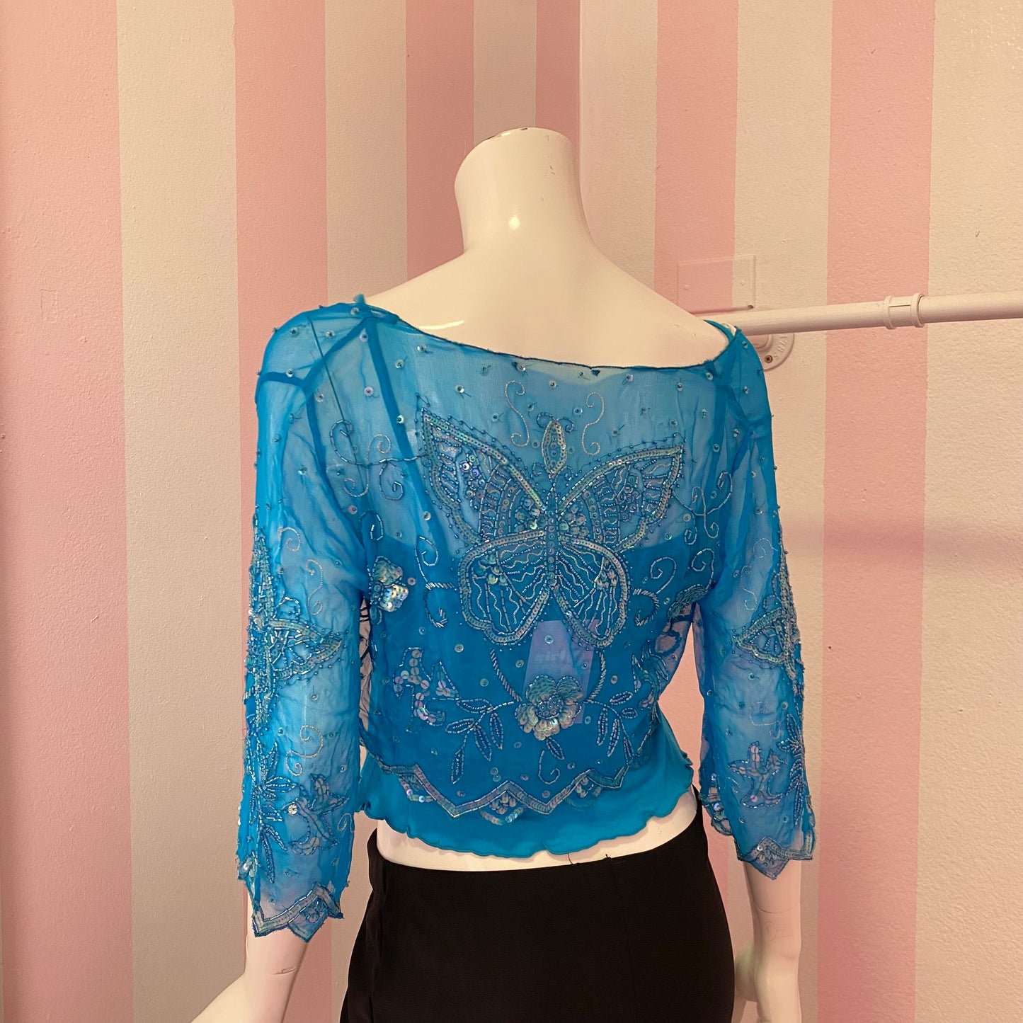 Blue Butterfly Cardigan + Cami Set