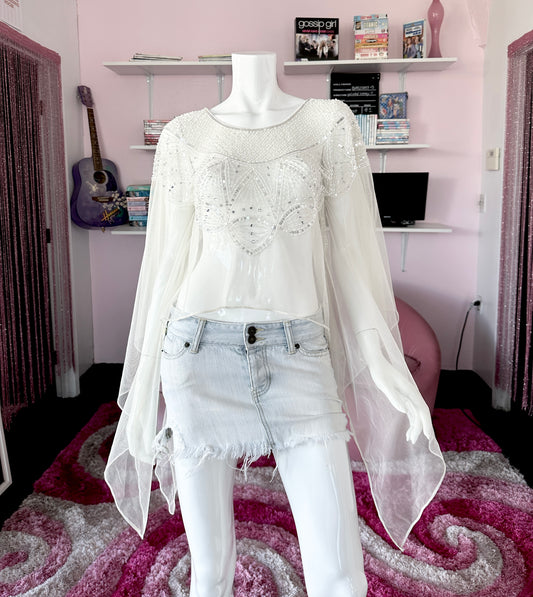 Mesh Sequin Poncho
