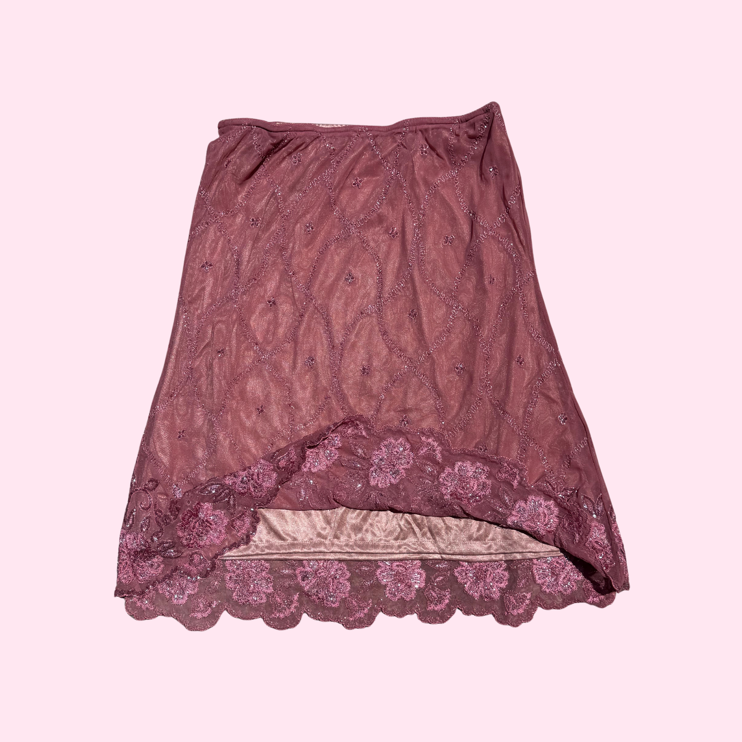 Muted Pink Beaded Skirt
