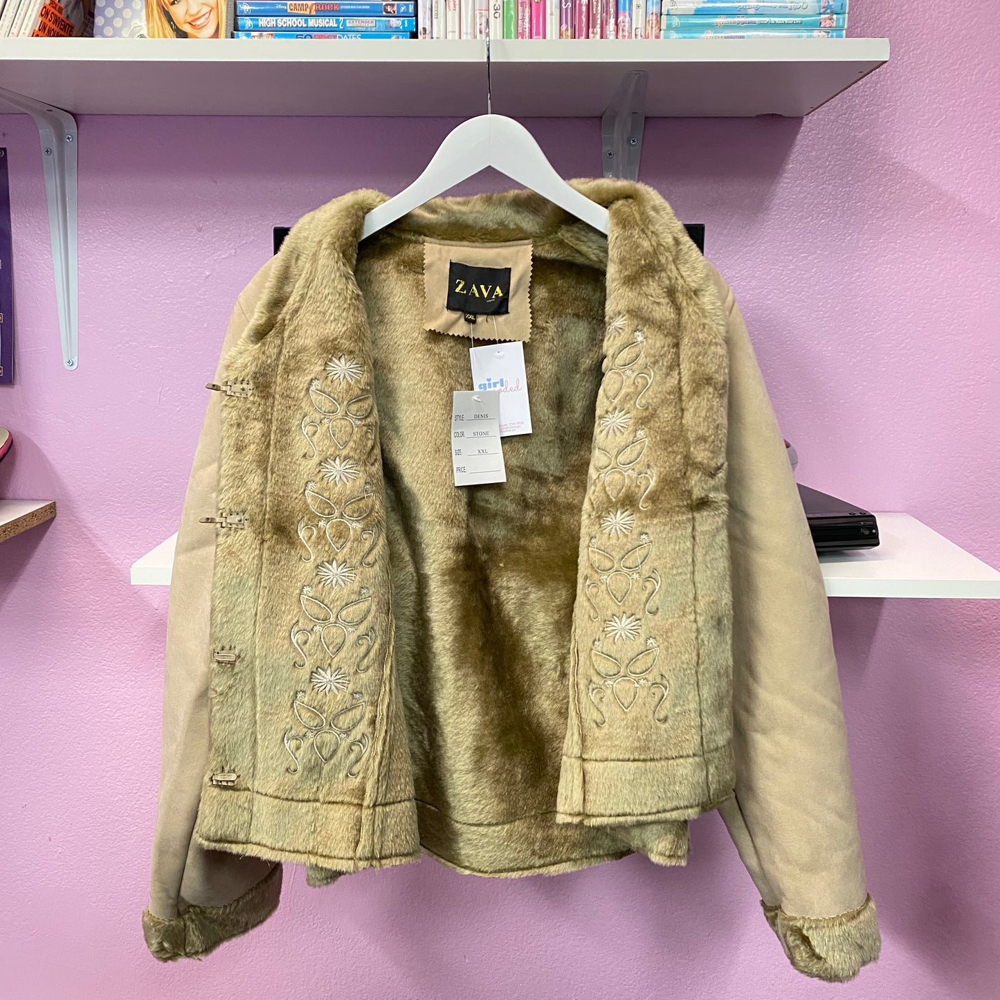 Tan Deadstock Embroidered Coat